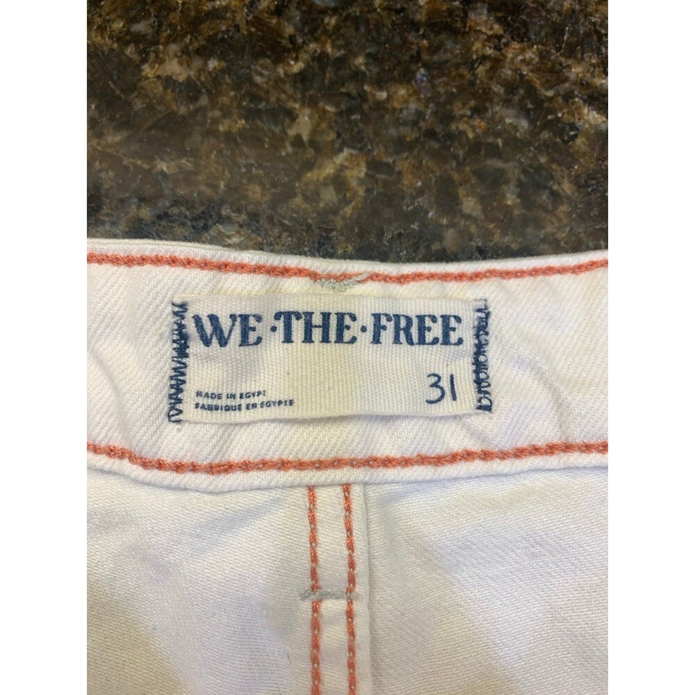 We The Free Pacifica High Rise Straight Leg Jeans Raw Hem 31 Dust it Off Wash - Picture 6 of 10
